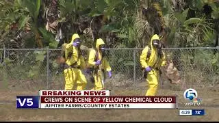 Chemical reaction causes yellow cloud, nasty smell near Jupiter Farms