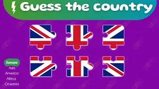 Guess The Country By FLAG PUZZLE Easy (Part 1) - Guess And Learn 46 EUROPEAN Counties &ndash; Country Quiz