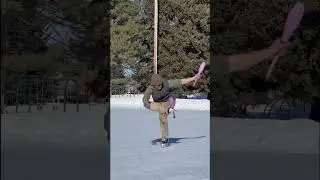 Ain&rsquo;t no way you were ready! #juggling #iceskating #best #trickshot
