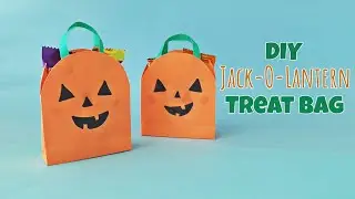 Простой мешочек для сладостей в виде тыквенного фонаря 🎃Поделка из бумаги на Хэллоуин для детей 🎃...