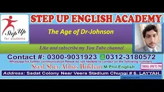 The Age of  Dr Johnson (1744-1784)