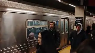 R68 #2716/#2552 (D) Local leaving DeKalb Avenue [as a (D) Express passes going the same direction]