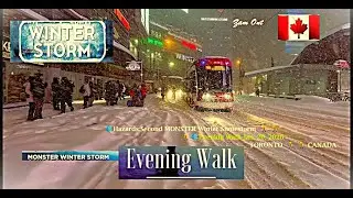 🚶Hazards ❄Second MONSTER Winter Snowstorm🚶Evening Walk❄️ Jan. 252️⃣0️⃣2️⃣6️⃣TORONTO #DowntownYonge