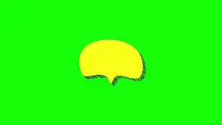 Yellow Comic Speech Bubble Animation on Green Screen Background | 4K | FREE TO USE