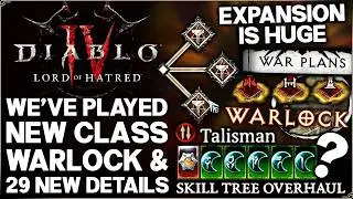 Diablo 4 - I Played New Class Warlock - 31 Expansion Reveals, Skill Tree Rework, New Endgame & More!