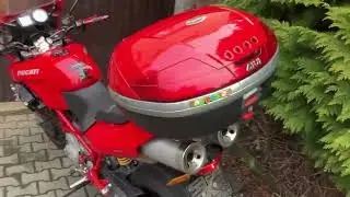 Ducati Multistrada 1000 DS MY2006 awakening from hibernation. Walk around, exhaust decat sound
