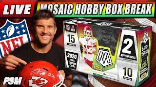 LIVE!  Opening up a Hobby Box of 2020 Panini Mosaic Football Cards | PSM