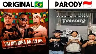 Vai Novinha Ah Ah Ah Original 🇧🇷 Vs Indonesian Parody 🇮🇩 Gak Ada Sinyal Ah Ah Ah...😂
