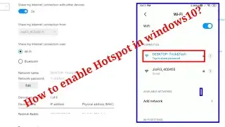 How To Enable Hotspot in Windows10? | Windows10 mai Hotspot keise enable kare?  ||Trick&Tech ||