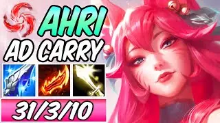 *INSANE MANAMUNE AHRI ADC* SPIRIT BLOSSOM AD AHRI S+ GAMEPLAY | New Build & Runes League of Legends