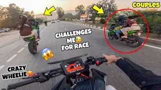 Crazy Couple Challenges Me For Race🥵|| New Modification on Zx10r😍||Crazy Wheelie😓