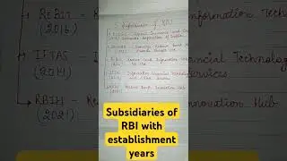 #banking #ugcnet #commerce# subsidiaries of rbi with establishment years.