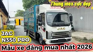 Jac N350E5 Pro thùng bạt Inox màu trắng cực đẹp | Xe tải Jac N350 Pro 2026 #xetaijac #jacn350pro