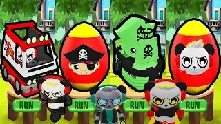Tag with Ryan - Ghost Pirate Ship vs Combo Panda Van Mystery Surprise Egg Search Video All Costumes