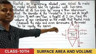 Rachel , an engineering student, was asked to make a model shaped like a cylinder with two cones....