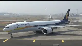 [HD] Jet Airways Boeing 777 Landing, Taxi, Takeoff at Mumbai Airport