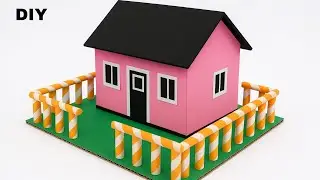 How to make cardboard house | DIY cardboard miniature house craft | school project