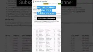 pu LLB 1st Merit List 2025|pothhor campus #youtubeshorts #meritlist #pu #2025 #llb