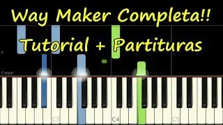 WAY MAKER Piano Tutorial COMPLETO Sinach Cover Facil + Partitura PDF Sheet Music Easy Midi