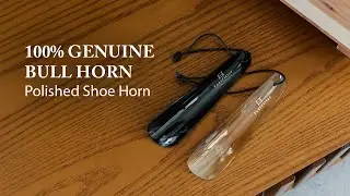 FootFitter: Natural Bull Horn Shoe Horn with Leather Loop