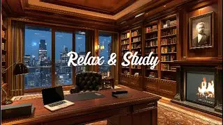 CHILL OUT MUSIC (1 Hour) | Deep Focus in an Old Money Library | Night Snow Ambience