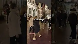 Exploring Poland at Night 🌙✨| Gdańsk Old Town Walking Tour 🇵🇱 | #srtseavlogs #travel #poland #viral 