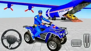US Police ATV Quad Bike Transport Cargo Plane Game - Android GamePlay #21