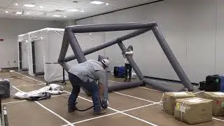 See inside as temporary hospital conversion is underway at the El Paso convention center