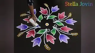 9 x 5 dots | Margazhi Special Rangoli | Margazhi kolam @RangolibyStellaJovin
