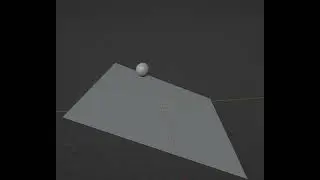 A basic collision of a UV sphere & a 30-degree rotated plane in Blender.