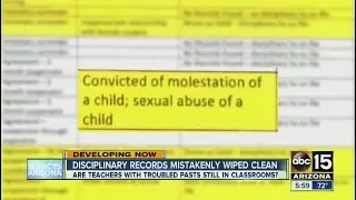 Disciplinary records mistakenly wiped clean