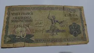 Details about old Burundian🇧🇮10,20,50,100 & 500 Frank Notes. These notes are not in Circulation Now.