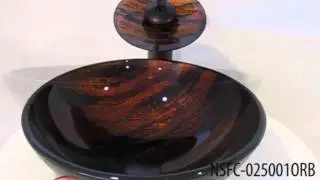 NSFC-025001ORB Glass Vessel Sink with Matching Faucet