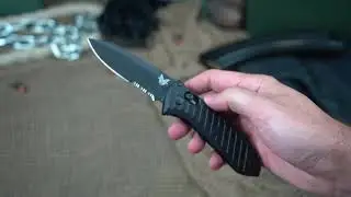 BENCHMADE MINI AUTO PRESIDIO II SERRATED AUTOMATIC KNIFE