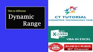 Excel VBA Dynamic Ranges(This is Different)|Dynamic Range in Excel VBA|VBA|Advanced Excel|CTTUTORIAL