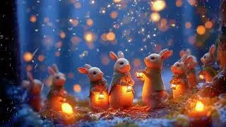 Snowy Winter Night 🐭 Cozy Mouse Ambience with Lanterns & Gentle Snowfall | Sleep & Study