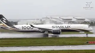 Gorgous ! Starlux First Airbus A350-1000 MSN 761 #B58551 departing for its first flight on wetrunway