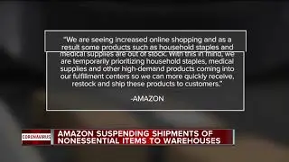 Amazon to only accept shipments of high-demand goods at warehouses for next 3 weeks