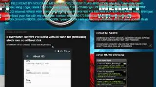 SYMPHONY I50 hw1 v10 latest version flash file firmware stock rom no without risk