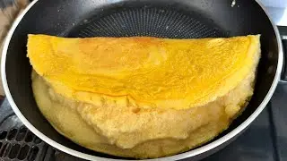 Breakfast with just 3 eggs! Fluffy omelette recipe like sponge cake!