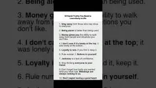 &ldquo;10 Harsh Truth You Need to Learn Early in Life