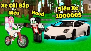 REDHOOD THỬ THÁCH DÙNG SIÊU XE $1000 ĐẤU VỚI XE $1 CỦA MỀU TRONG MINECRAFT*REDHOOD MUA SIÊU XE