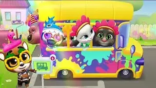 My Talking Tom Friends Spring Color Blast Bus unlocked Gameplay Android ios