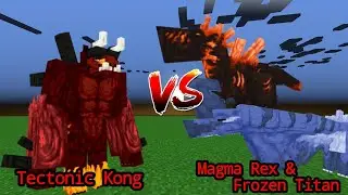 Tectonic Kong vs Magma Rex and Frozen Titan | Minecraft Mob Battle