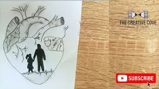 Father's day special drawing | fathers day heart❤️ drawing | Father-Daughter Duo in a Heart