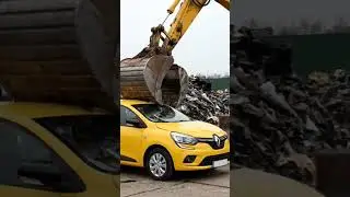 Renault 5 E‑Tech car recycling with JCB     #renault5etech #renaultcars #renault #recyclying