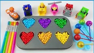 Satisfying Video I How to make Princess Lolipops in to Pool AND Rainbow Painted Cutting ASMR