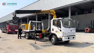 FAW Tiger VH 4x2 4T-5Tons Flatbed Tow Truck With Knuckle Folding Crane for Recovery Breaddown Cars