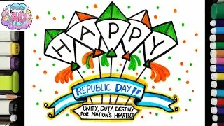 Republic Day Drawing❤️ | Easy kites drawing| Easy Drawing for Beginners 