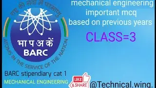 Barc stipendiary trainee mechanical mcq questions#barc2023